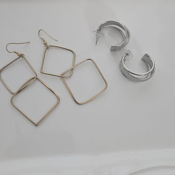 Guess Bundle Loop & Chandler Earrings Silver & Gold Plated - Picture 8 of 16